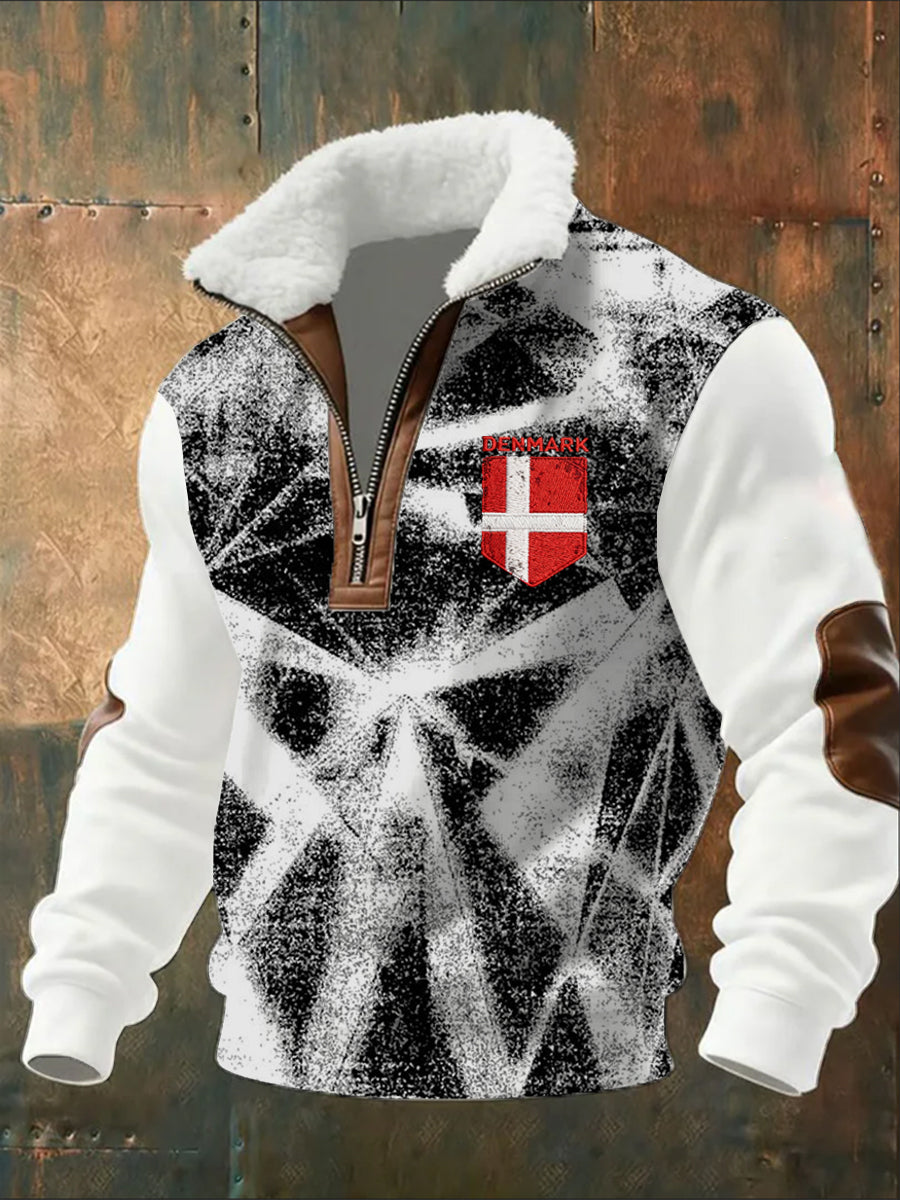 Mænds Retro Fashion Casual Sweatshirt med halv lynlås