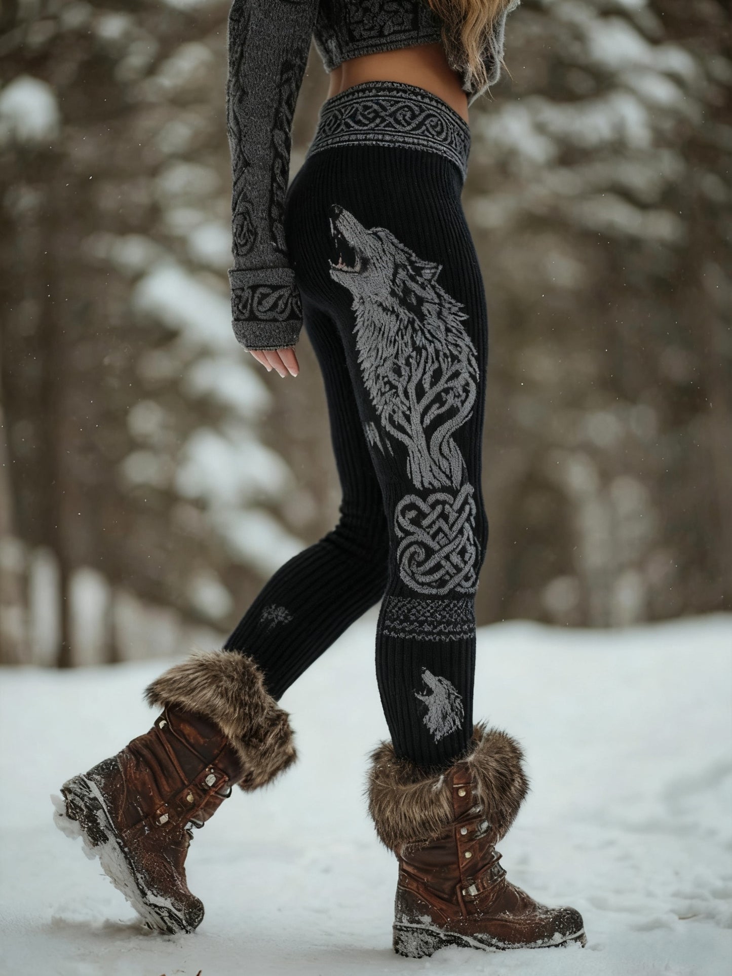 Kvinders leggings i vikinge-stil