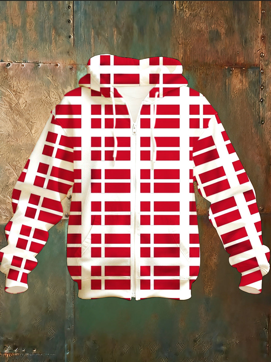 Men's Danish Print Casual Hoodie
