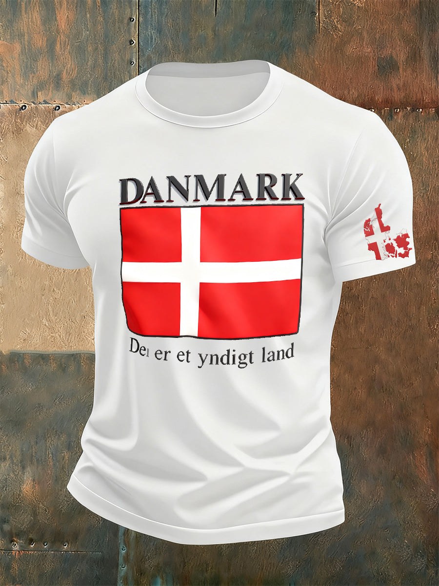 Men's Danish Print Casual T-Shirt