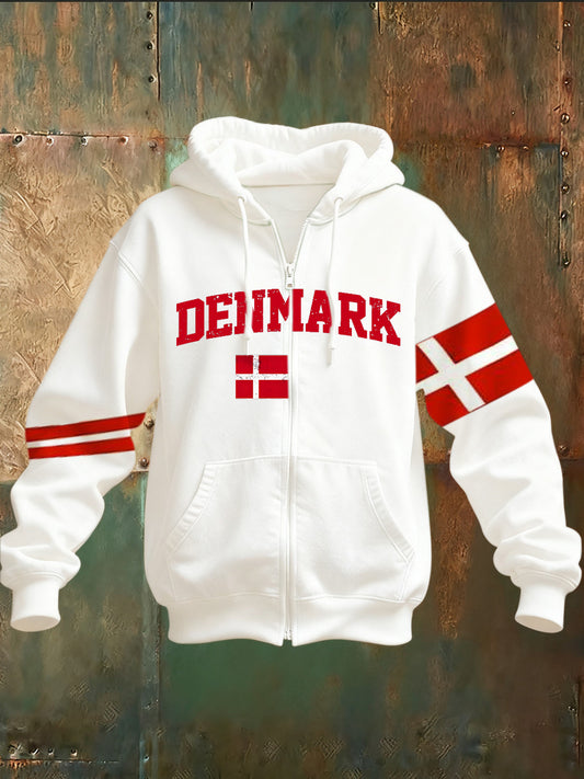 Men's Danish Print Casual Hoodie