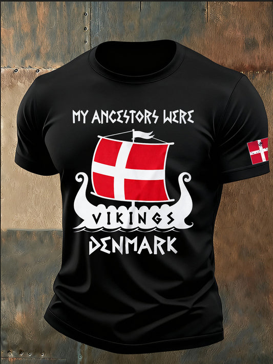 Men's Danish Print Casual T-Shirt