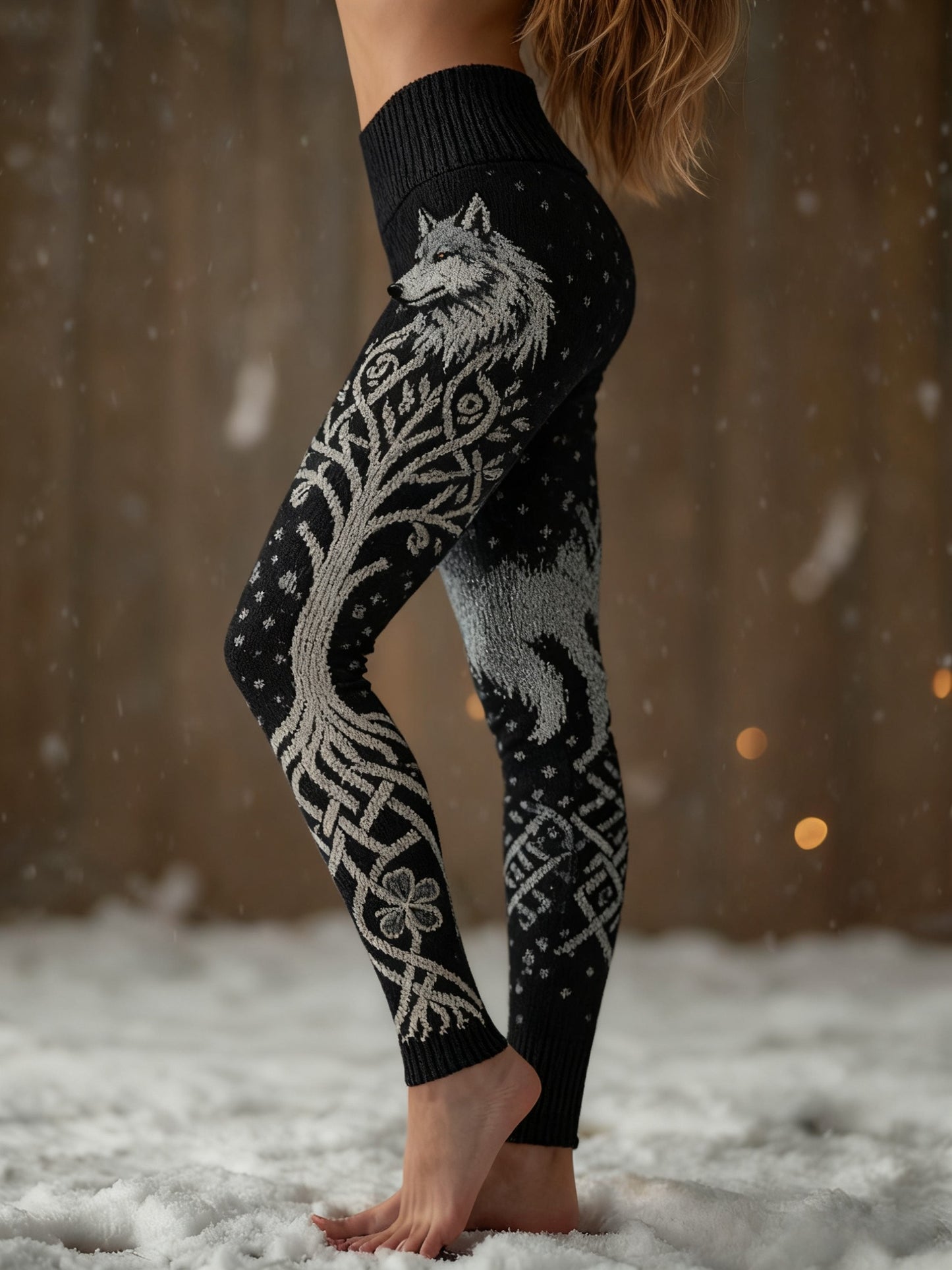 Kvinders Retro Viking Wolf Celtic Knud træ af livet Sport Stretch Leggings