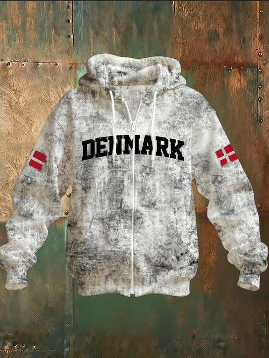 Mænds dansk Print Casual Hoodies