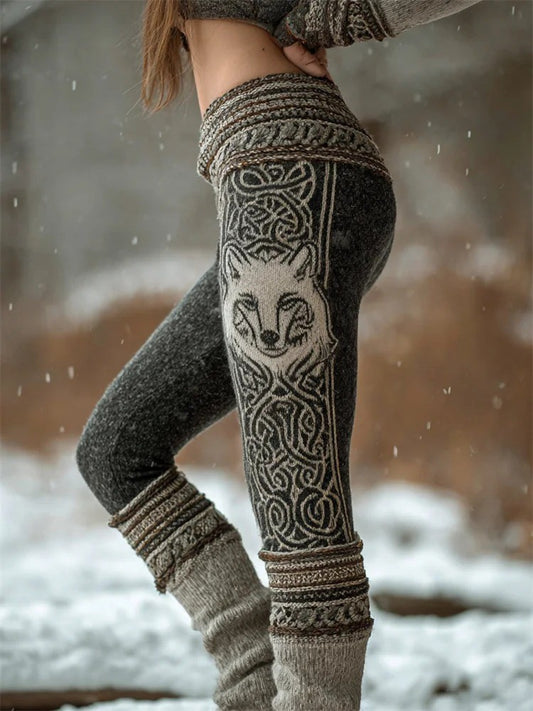 Kvinders Viking Wolf Celtic Knude Livets Træ Gradient Sport Leggings