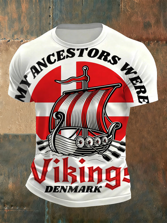 Men's Danish Print Casual T-Shirt