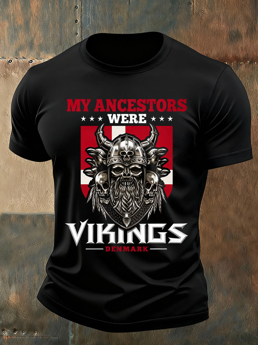 Mænds Casual T-shirt med dansk print