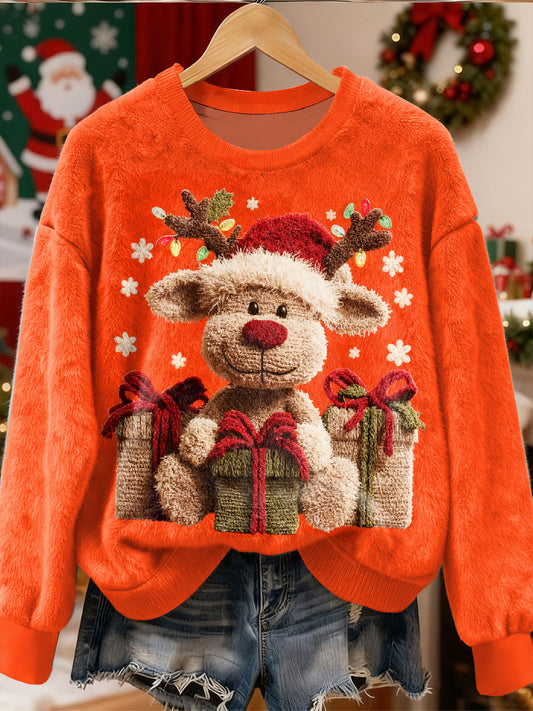 Kvinders jul kunst Print Casual Sweatshirt