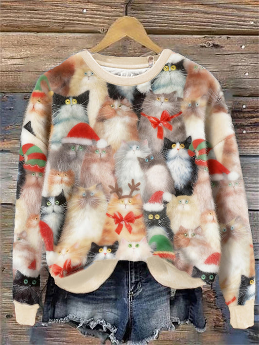 Kvinders jul katte kunst Flannel Hoodies