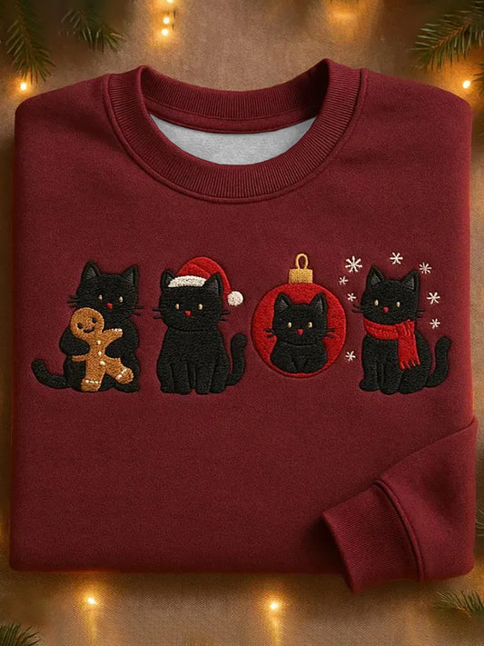 Kvinders jul katte Print Sweatshirt