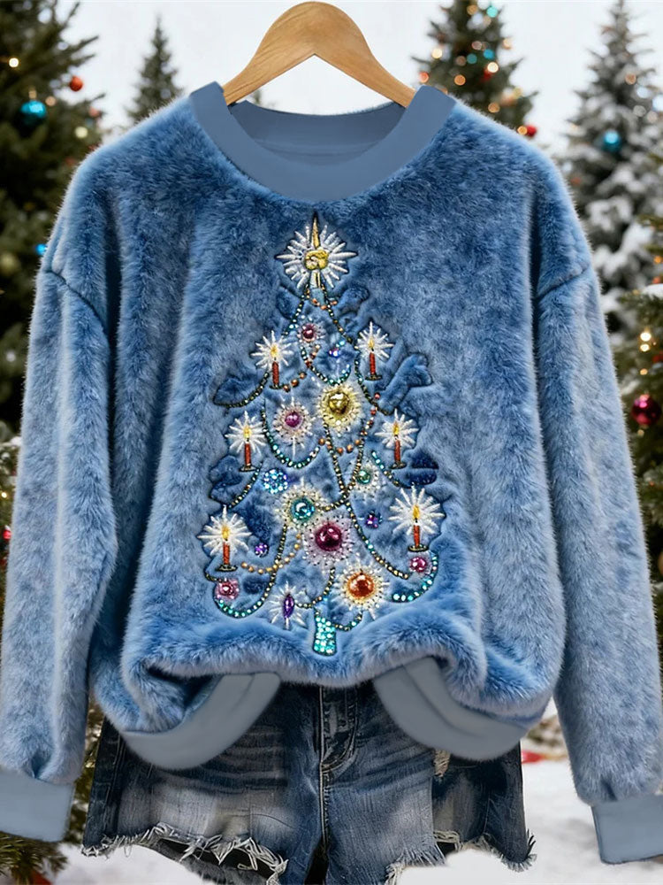 Kvinders juletræ Print Casual toppen afskærmning