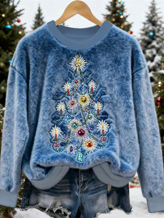 Kvinders juletræ Print Casual toppen afskærmning