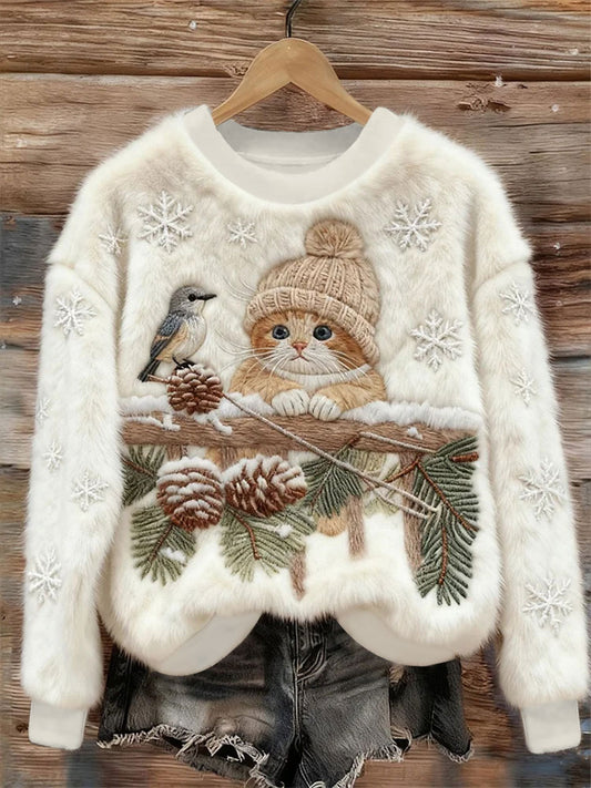 Kvinder kat udskriver Casual Toppe