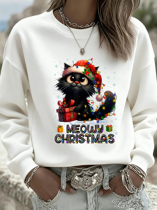 Kvinders jul Retro Animal Print Casual Sweatshirt