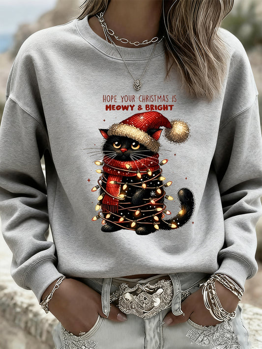 Kvinders jul Retro Animal Print Casual Sweatshirt