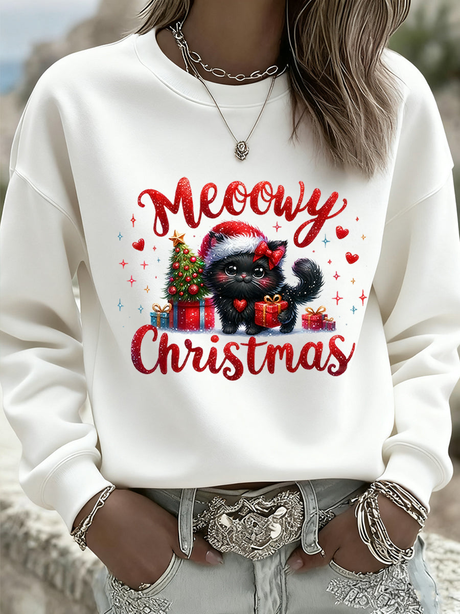 Kvinders jul Retro Animal Print Casual Sweatshirt