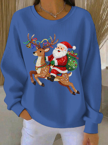 Kvinders jul Print Casual Sweatshirt