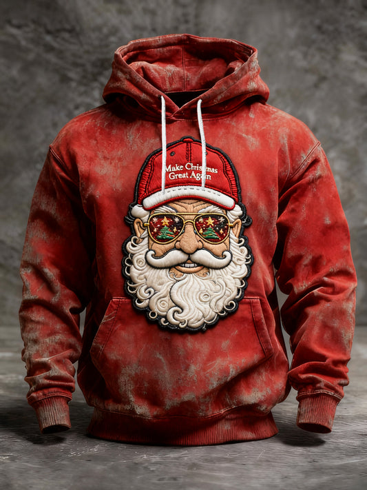 Retro jul sjov Santa Casual Hoodies