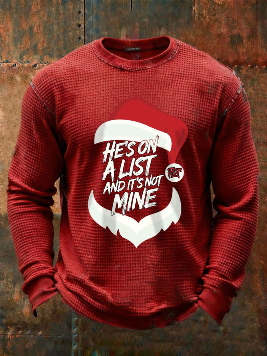 Mænds julemand FDT vaffel Print Casual T-shirt