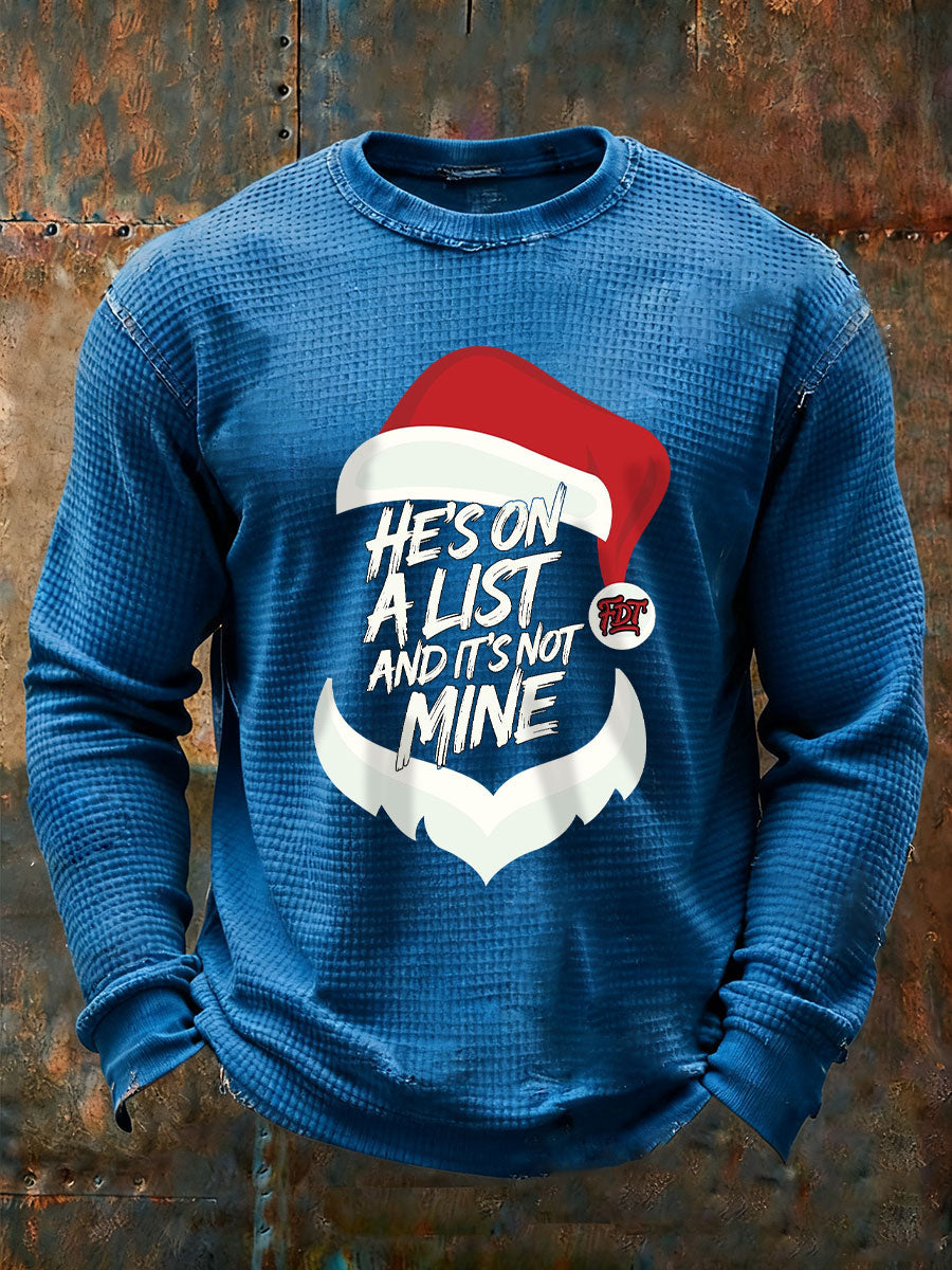 Mænds julemand FDT vaffel Print Casual T-shirt