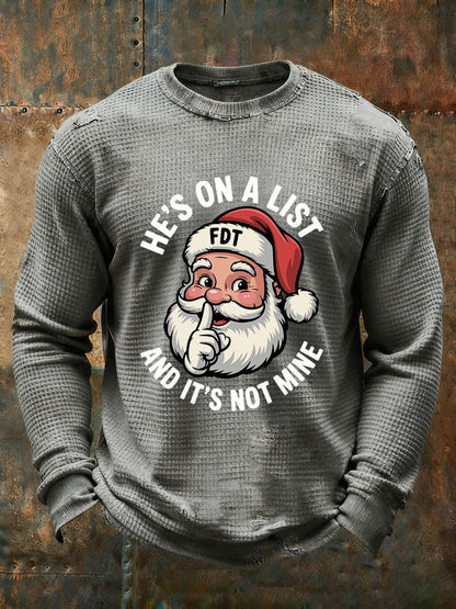 Mænds julemand FDT vaffel Print Casual T-shirt