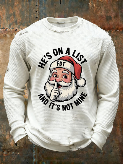 Mænds julemand FDT vaffel Print Casual T-shirt