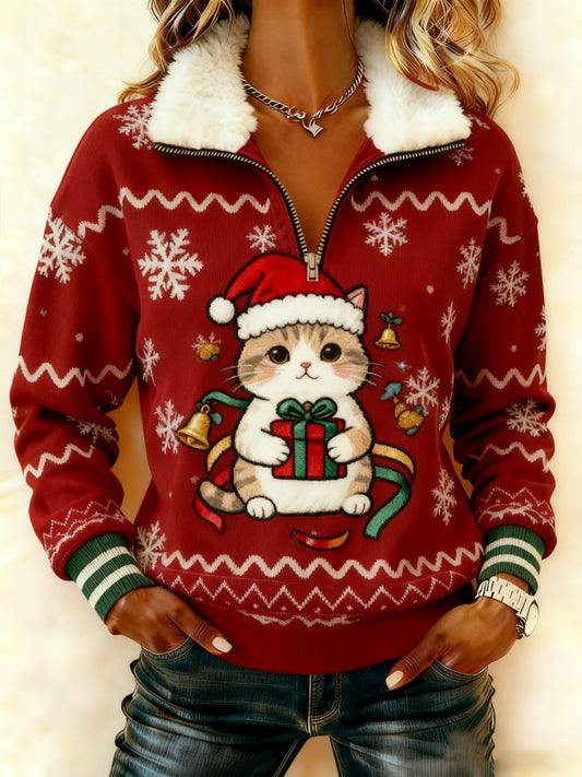 Kvinders Vintage Christmas Composite Fleece Hoodies