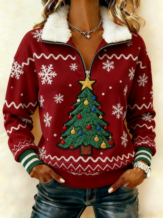 Kvinders Vintage Christmas Composite Fleece Hoodies
