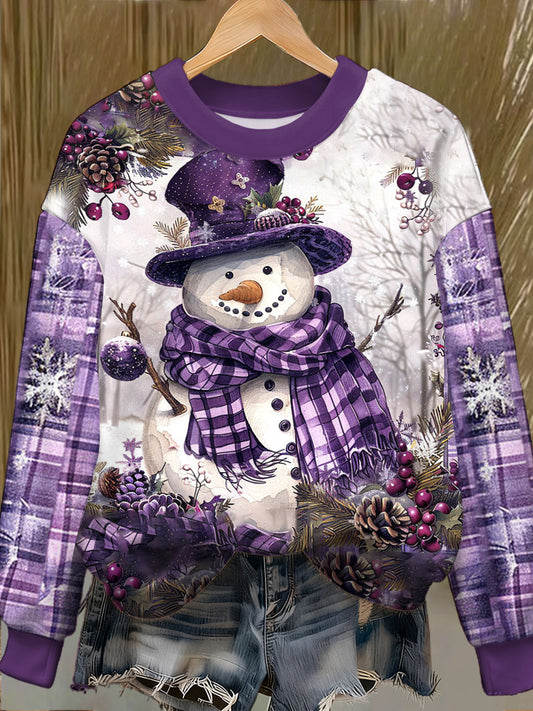 Kvinders lilla kunst jul Alzheimers bevidsthed Trykt sweatshirt