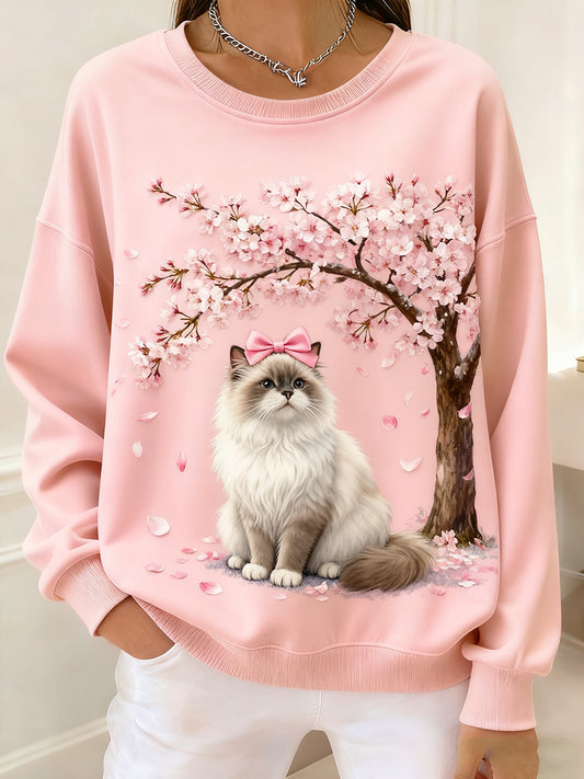 Kvinders Retro Animal Art Print Komfortable Toppe