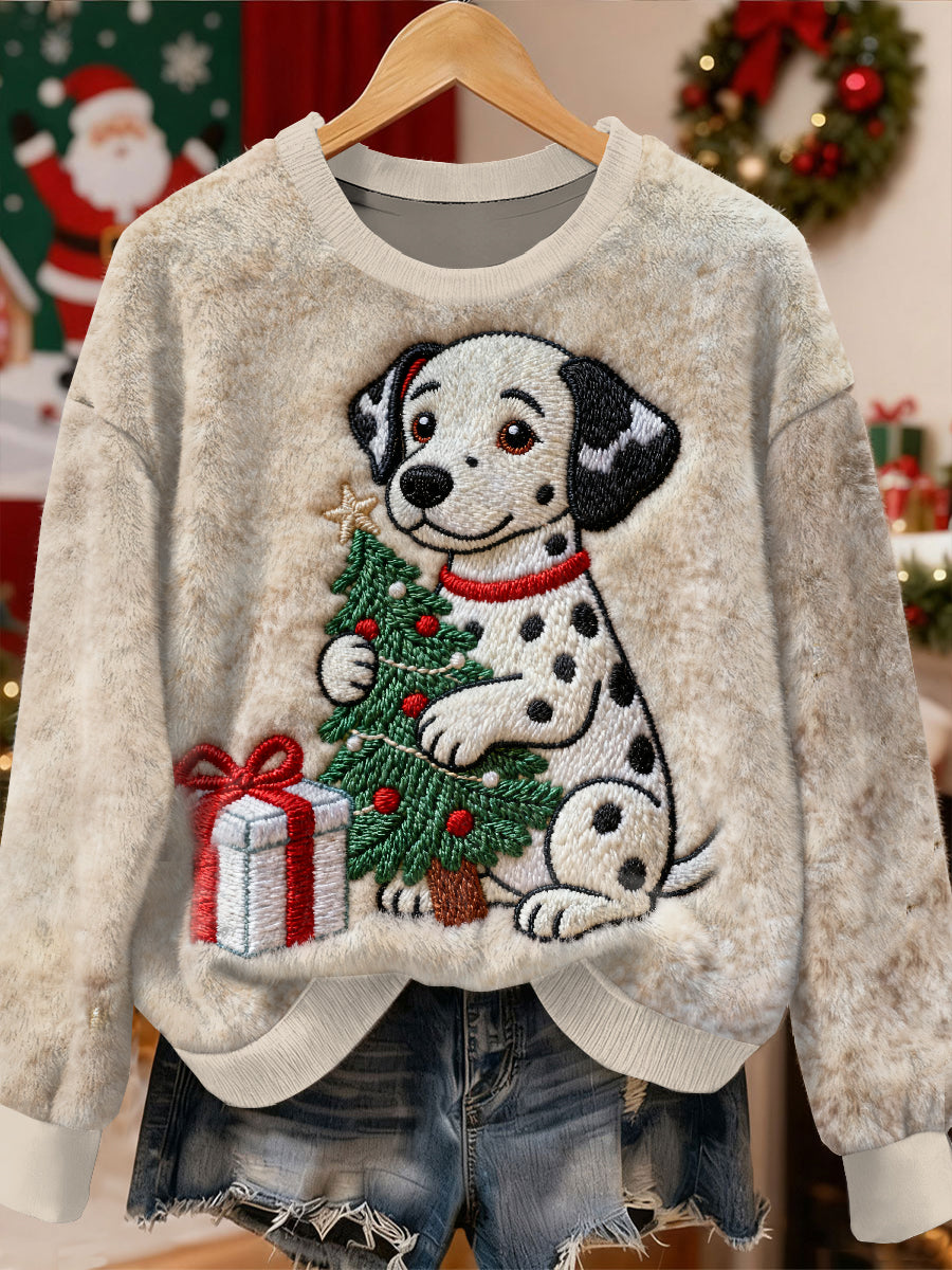 Smukke jul hunde mønster Casual Lang ærmet Sweatshirt