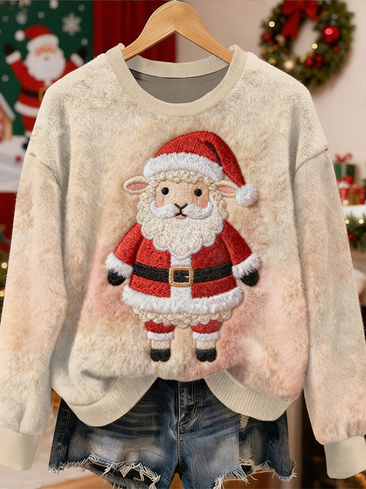 Smuk Jul Får Mønster Casual Lang ærmet Sweatshirt
