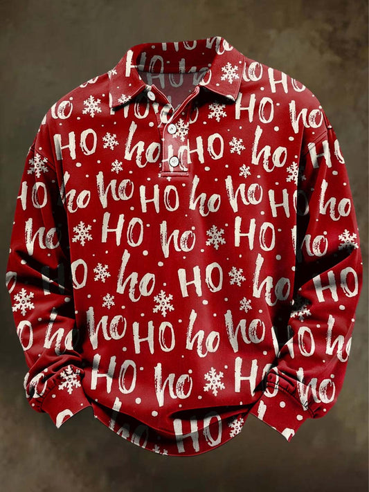 Jul Print Casual langærme Polo skjorte