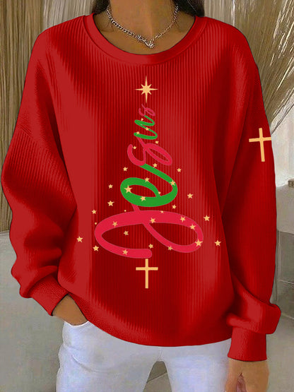 Kvinders jul Print Casual Sweatshirt