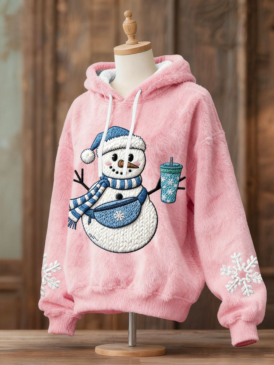 Kvinders jul snemand Flannel Hoodies