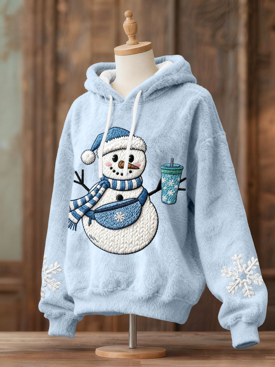 Kvinders jul snemand Flannel Hoodies