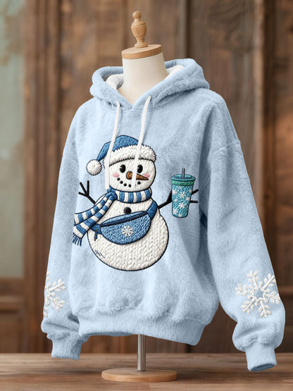 Kvinders jul snemand Flannel Hoodies