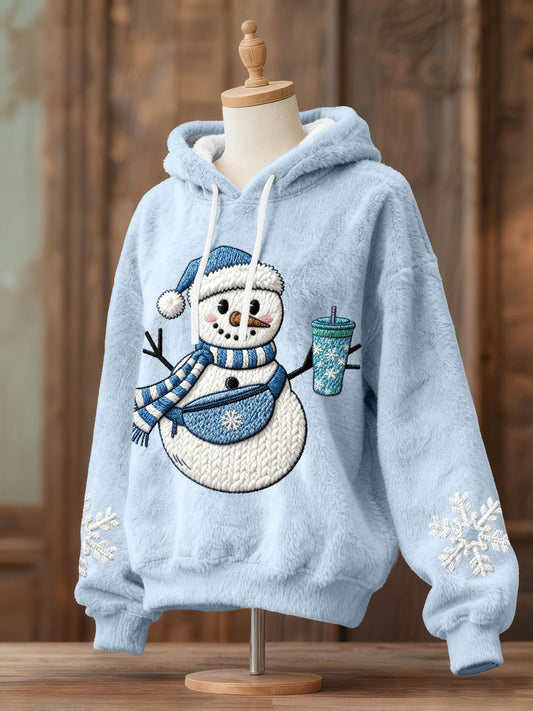 Kvinders jul snemand Flannel Hoodies