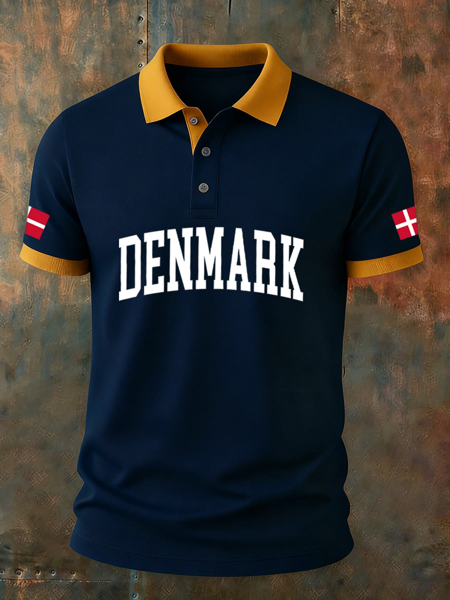 Mænds dansk kunst Print Casual Polo skjorte