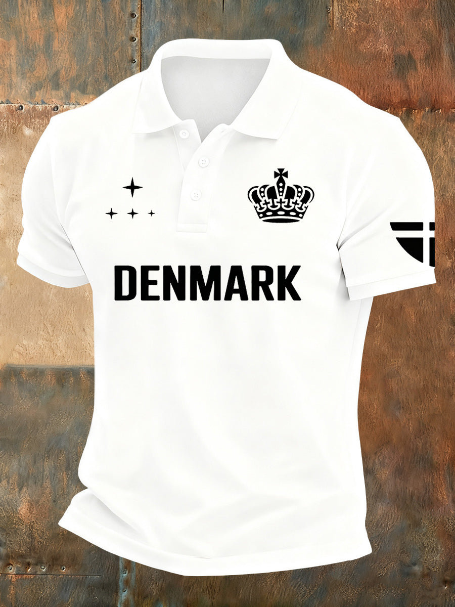 Mænds dansk kunst Print Casual Polo skjorte