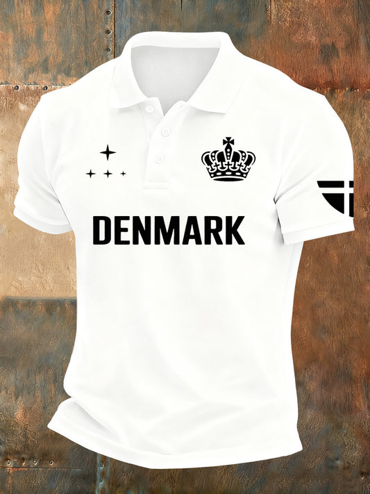 Mænds dansk kunst Print Casual Polo skjorte