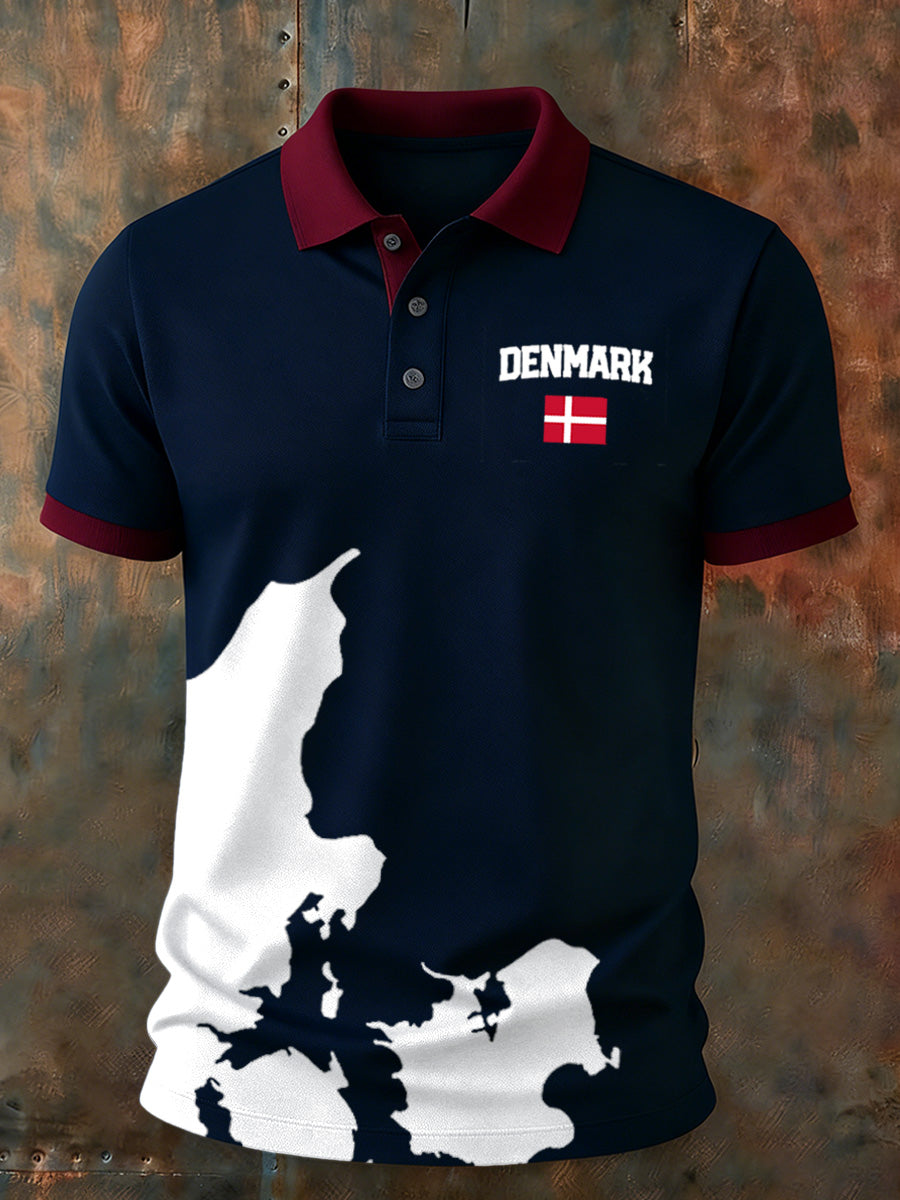 Mænds dansk kunst Print Casual Polo skjorte