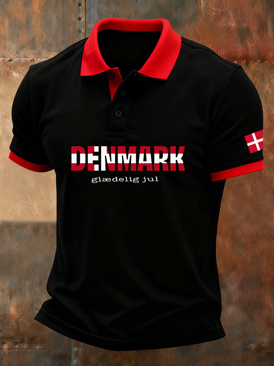 Mænds dansk kunst Print Casual Polo skjorte