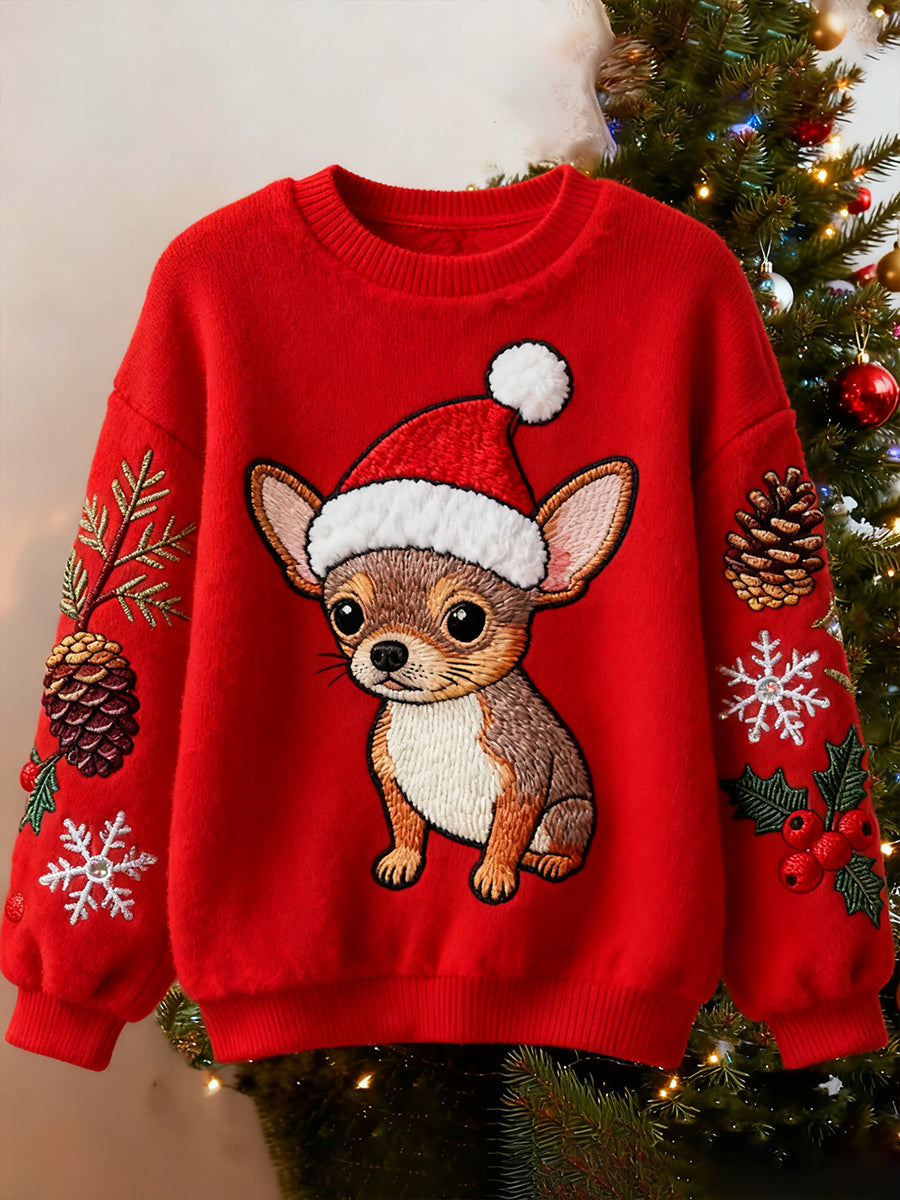 Kvinders Retro Animal Christmas Art Print Casual Flannel Toppe