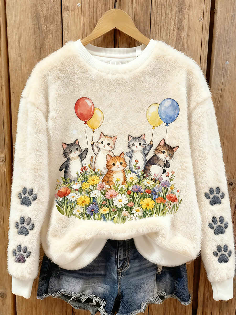 Kvinders Retro Animal Art Print Casual Flannel øverst