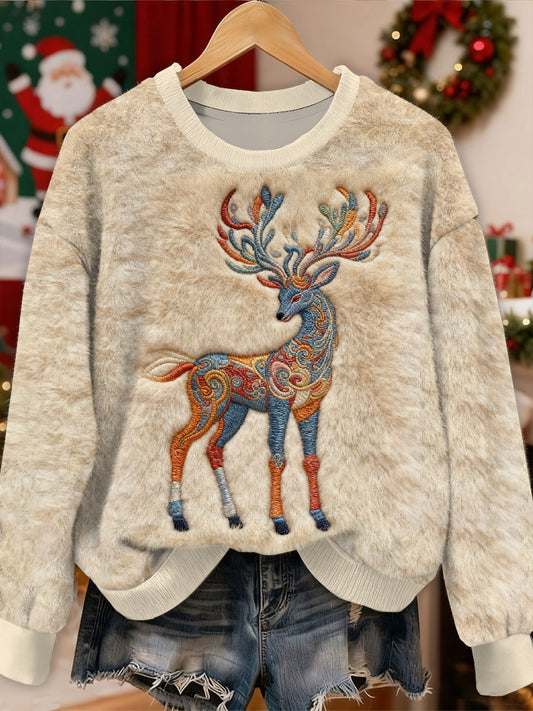 Fantastisk jul rensdyr Print Casual Lange Sweatshirt