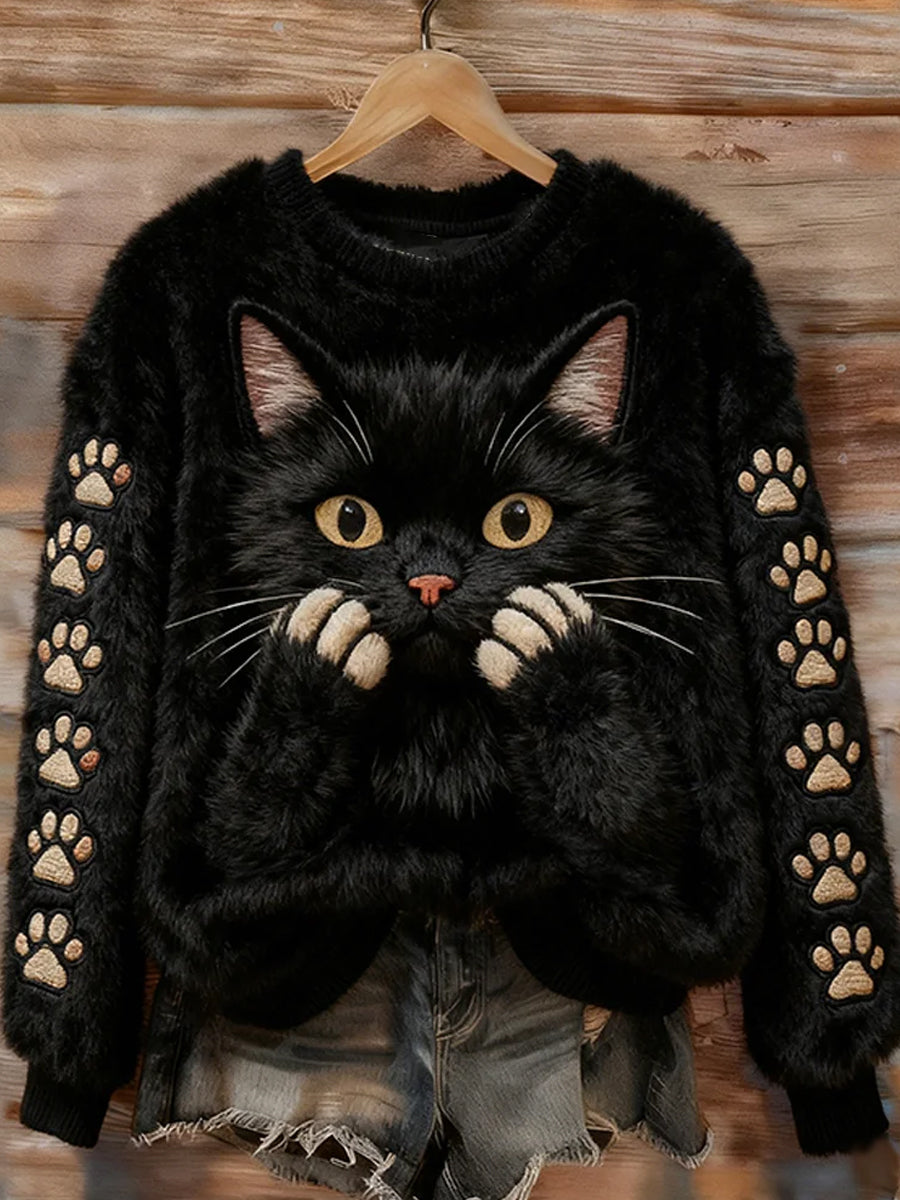 Kvinders Retro Animal Art Print Casual Flannel øverst