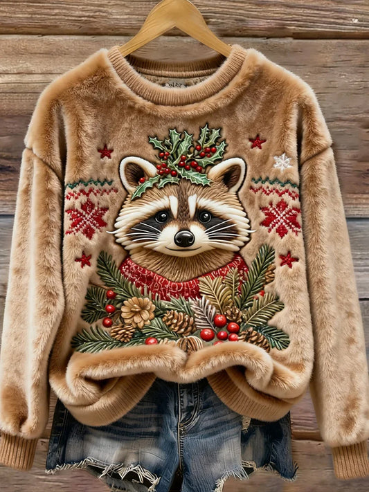 Kvinders Retro Animal Art Print Casual Flannel øverst