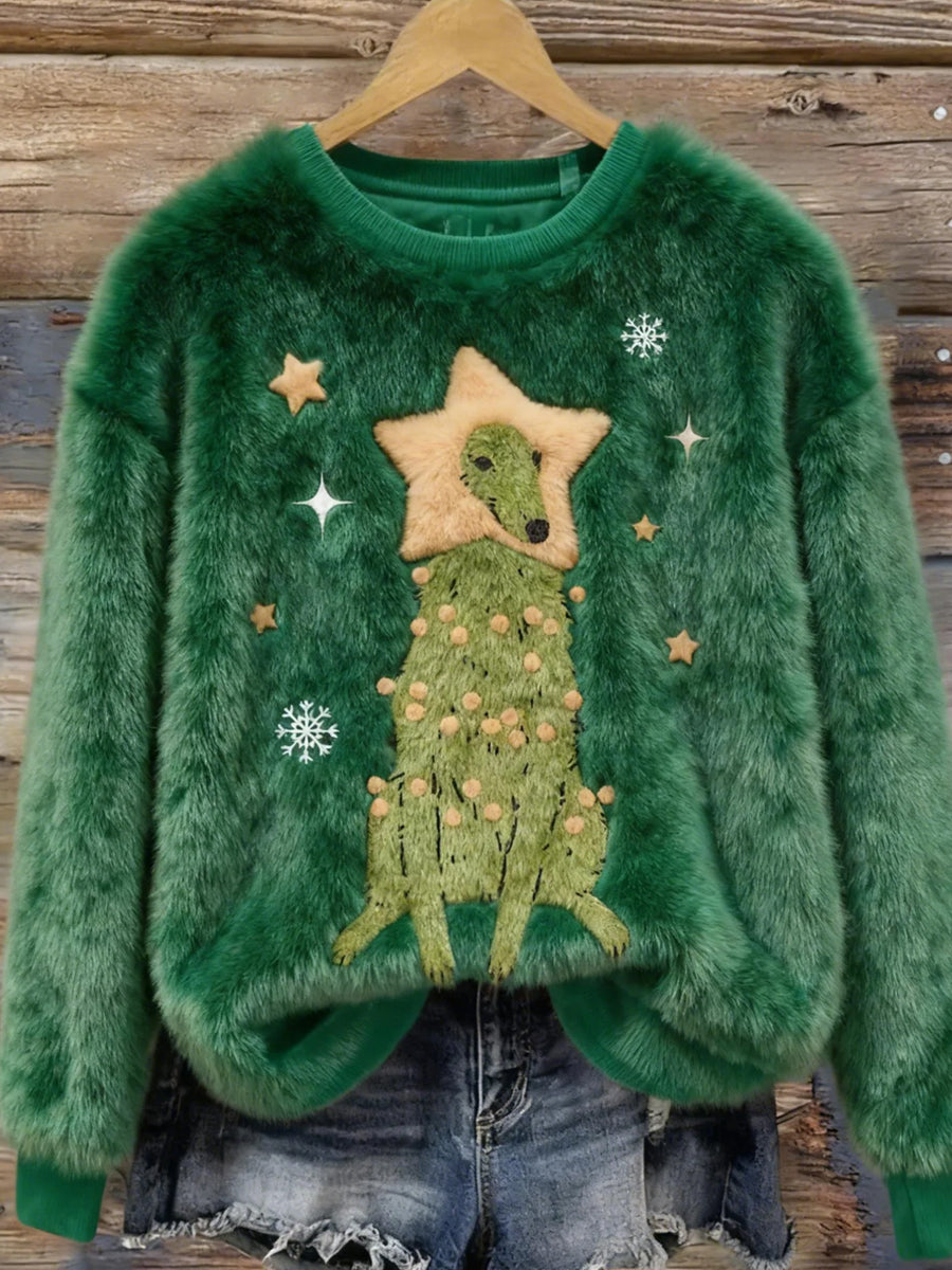 Kvinders Retro Animal Art Print Casual Flannel øverst