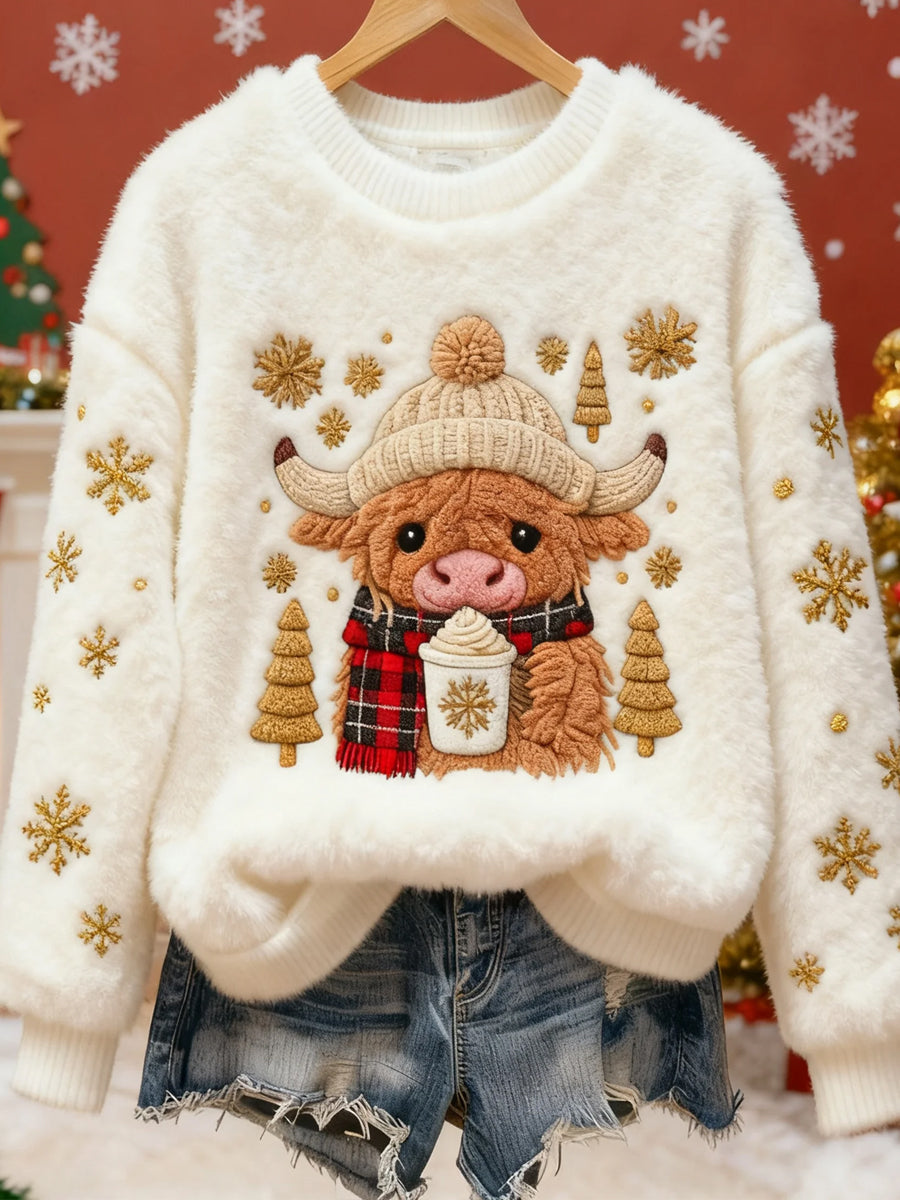 Kvinders Retro Animal Art Print Casual Flannel øverst